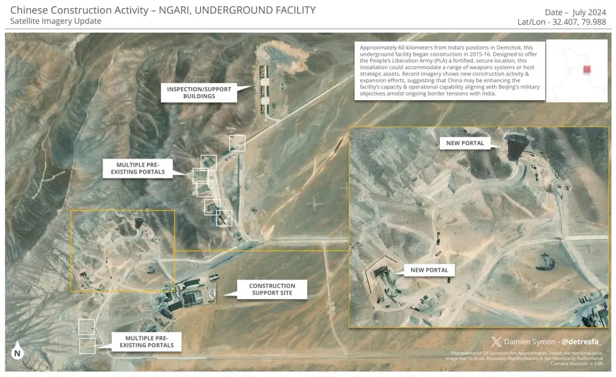 China on LAC: पूर्वी लद्दाख में एलएसी पर चीन की बड़ी तैयारी; चीनी सेना के लिए बना रहा 'किला', रखेगा बड़े हथियारों का जखीरा 1 China on LAC: China Expands Underground Facility Near India Amid Border Tensions