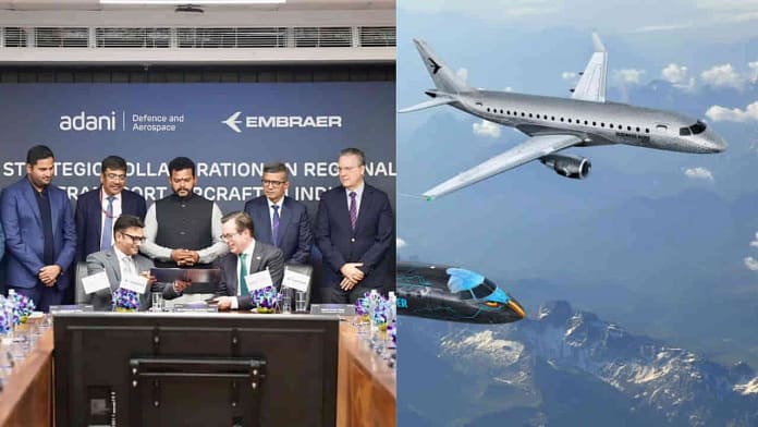 Commercial aircraft manufacturing in India Embbraer-Adani Mou