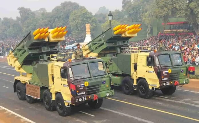 DRDO Developing 120 km and 300 km Range Variants of Pinaka Rocket System Pinaka Rocket System