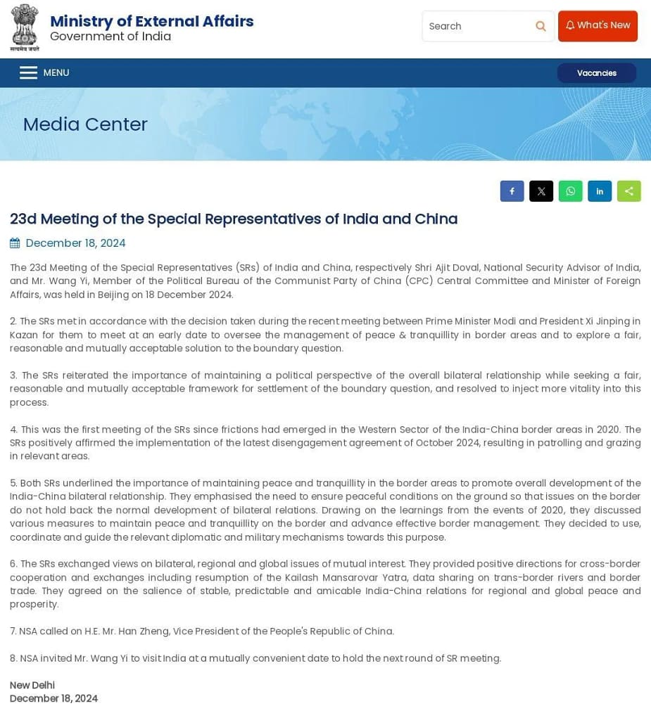 India-China talks: चीन का दावा ‘छह बिंदुओं पर बनी सहमति’, लेकिन भारत ने साधी चुप्पी! जानें कहां फंसा है पेंच 3 India-China Talks: China Claims ‘Six-Point Consensus’, India Silent!