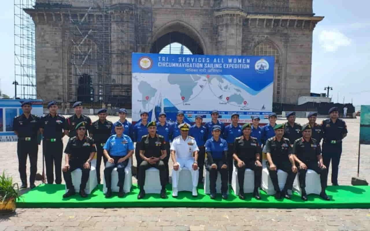 Samudra Pradakshina: Raksha Mantri Flags Off First Tri-Service All-Women Sailing Expedition from Mumbai