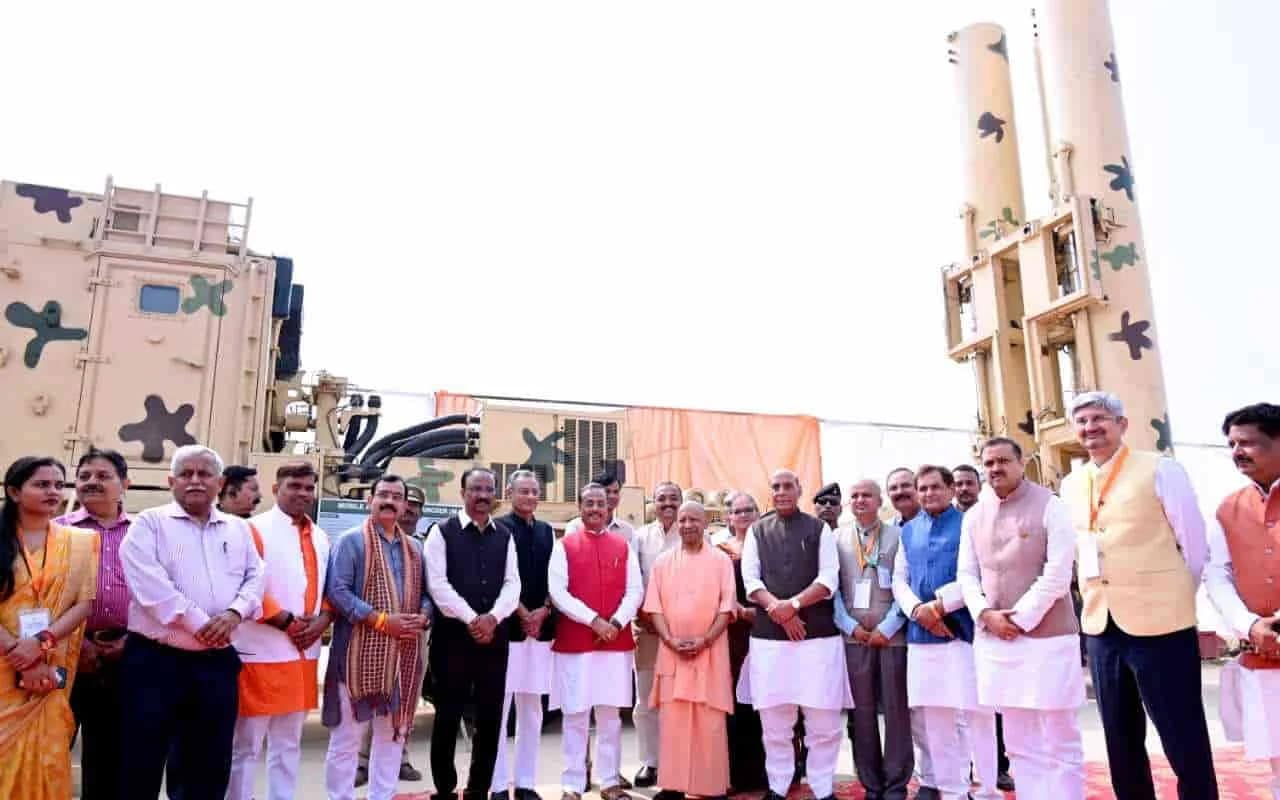 Rajnath SinghSingh and CM Yogi flag off first batch of Lucknow-made BrahMos missiles