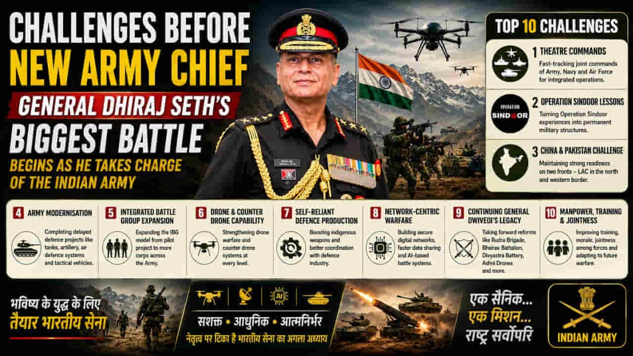 Indian Army Chief General Dhiraj Seth Challenges